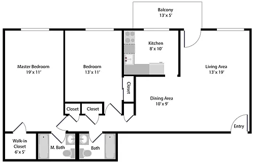 Floor plan Fort Strong Villas - Near Courthouse Metro 2B