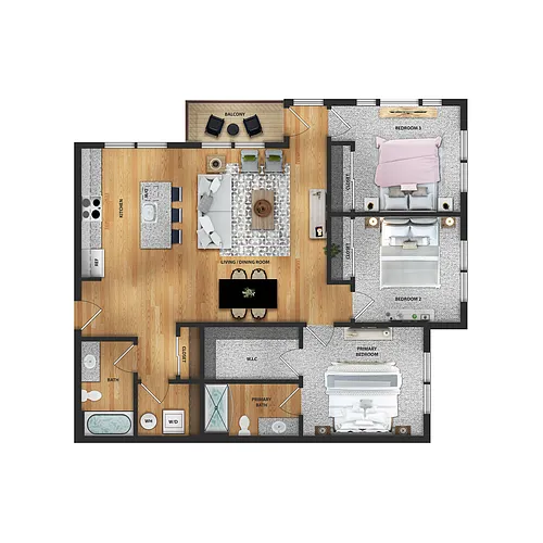 Floor plan 3X2 | 70% AMI