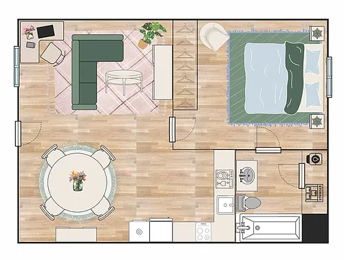 Floor plan The Cass Flat
