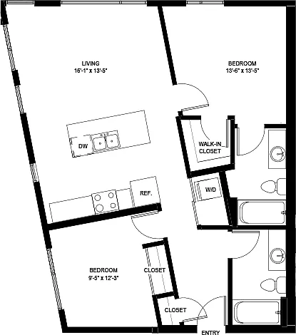 Floor plan Two Bedroom B1