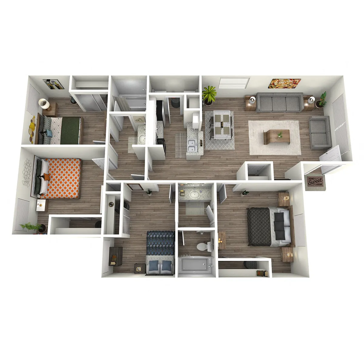 Floor plan Classic - 4 Bed 2 Bath