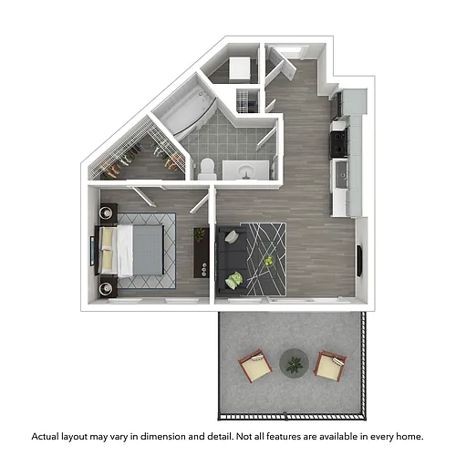 Floor plan 1x1 484 SF