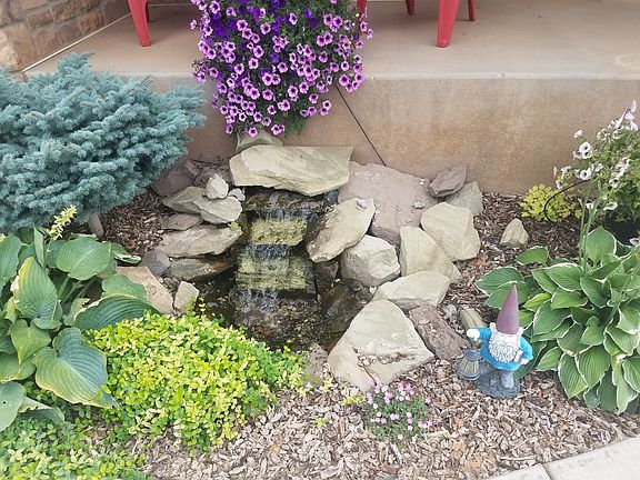 Small front yard waterfall