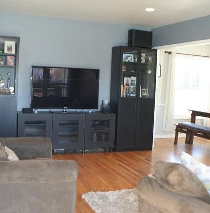 living room has hardwood floors