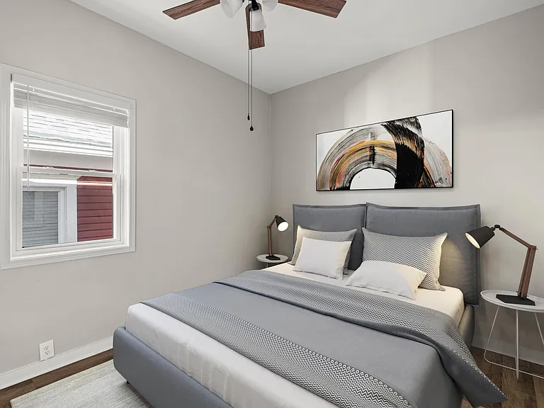 The furniture and decor in this image are virtual representations, intended to provide a visual example of the property's possibilities