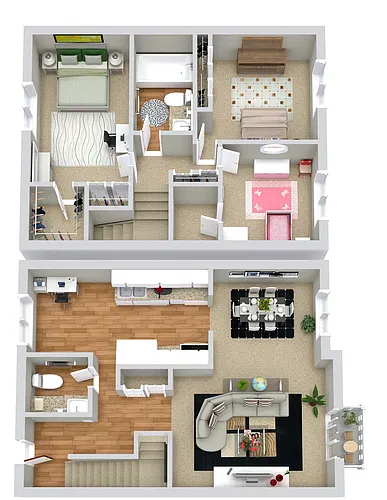 Floor plan 3 Beds | 1.5 Baths Townhome