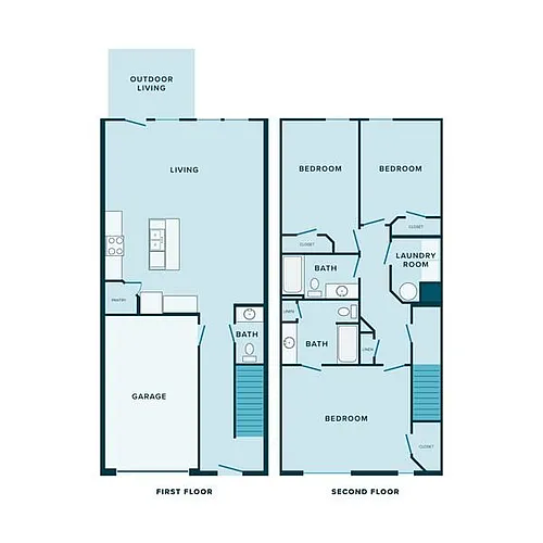 Floor plan 2-Level Townhome 3