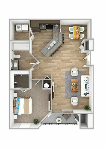 Floor plan A1 - 1 Bedroom, 1 Bathroom