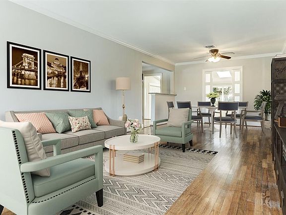 Expansive living room greets you as you enter the home.