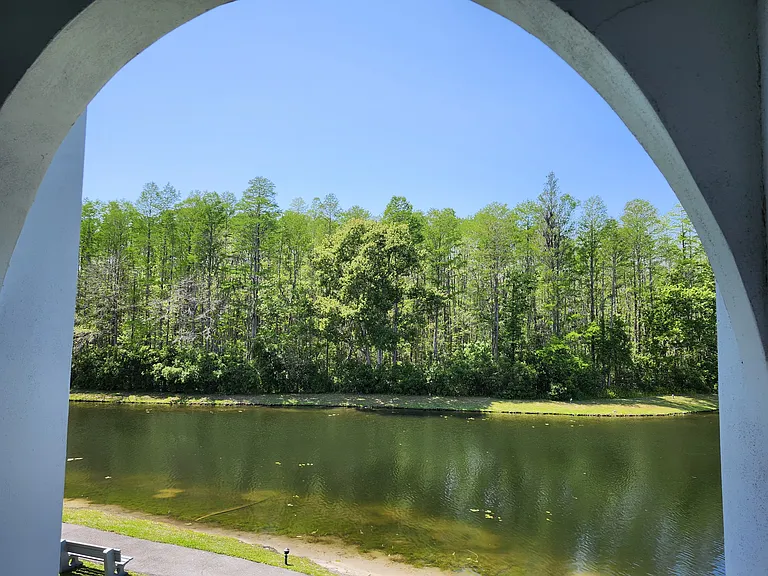 Large pond view from the breezeway