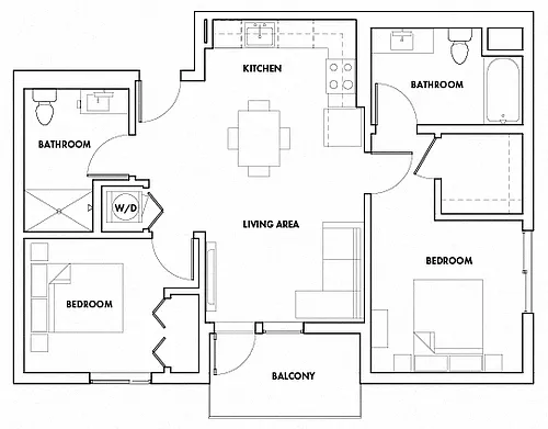 Floor plan 2 Bedroom B Fedora