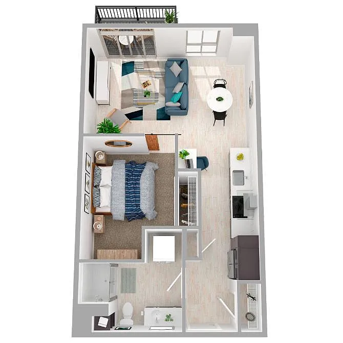 Floor plan 1 Bed/1 Bath Urban-a42.1