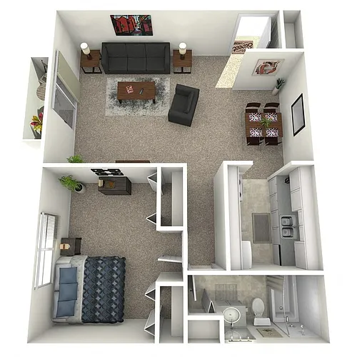 Floor plan 1 Bed 1 Bath