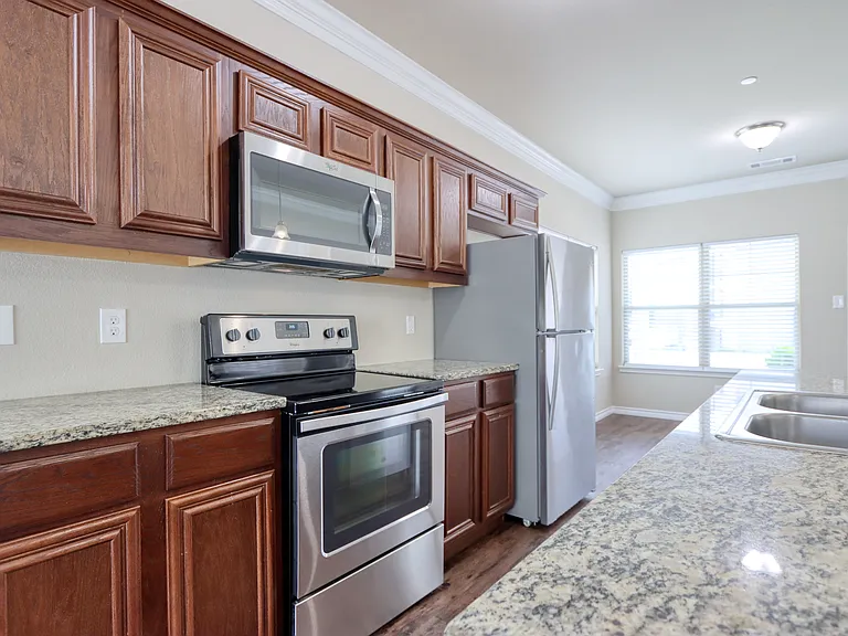 Granite countertops and stainless appliances