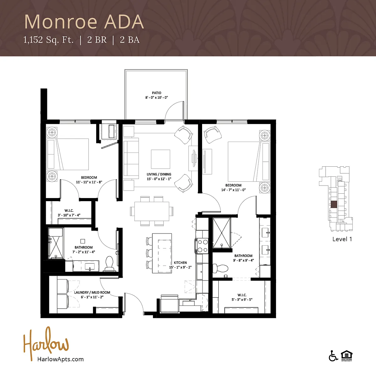 Floor plan Monroe - ADA