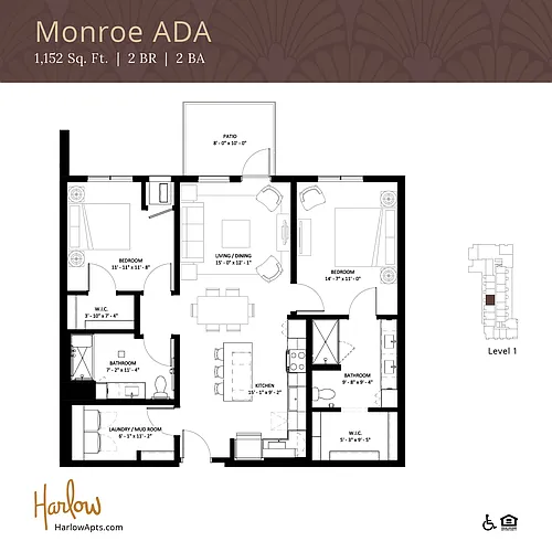 Floor plan Monroe - ADA