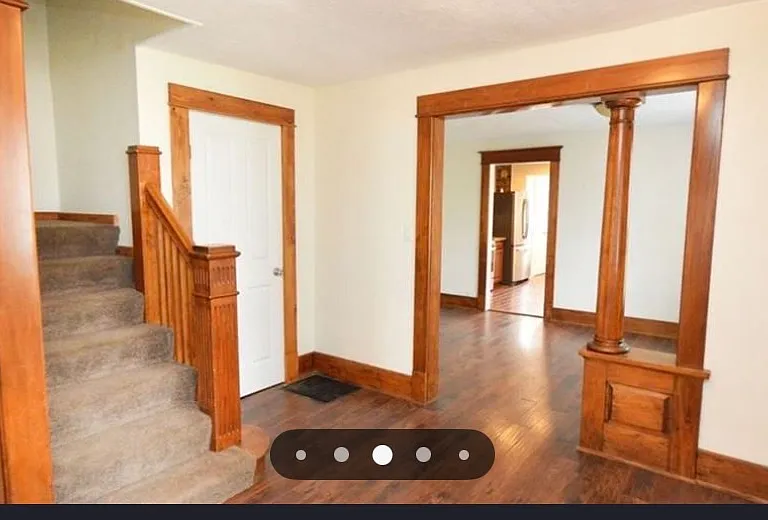 Landing area looking towards dining room and kitchen.