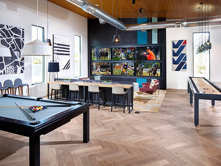 Catch multiple games and even play a few in our game room