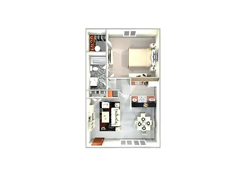 Floor plan 1x1A - Income Restricted