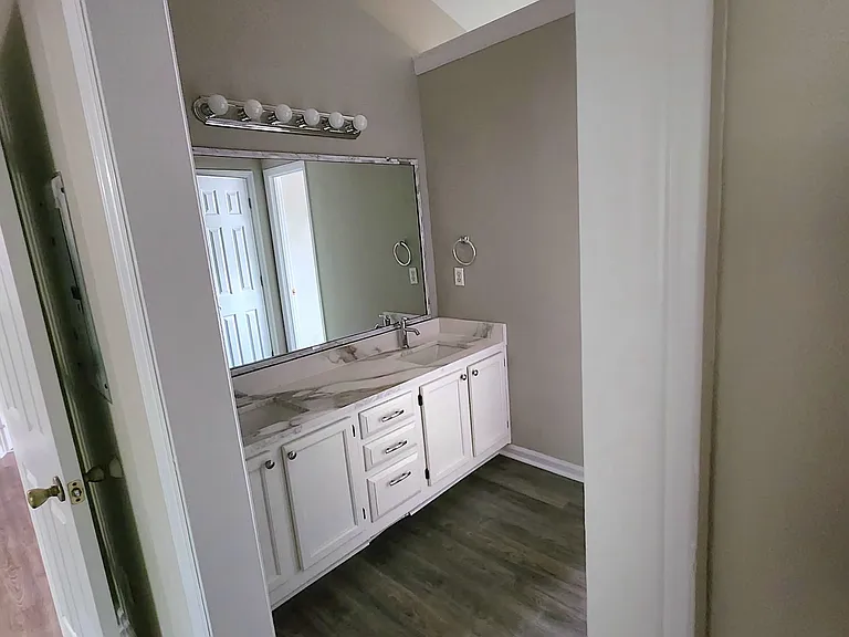 Master ensuite new double sinks and granite countertop.