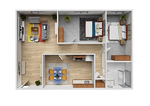 Floor plan B2 - Renovated