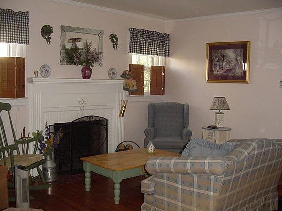 living room with fireplace