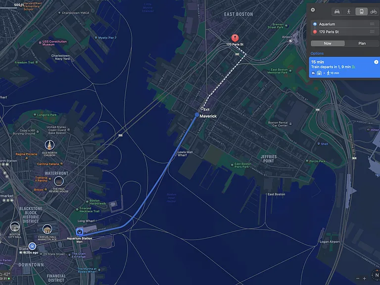 15 minutes to Aquarium & downtown Boston via Maverick T Station