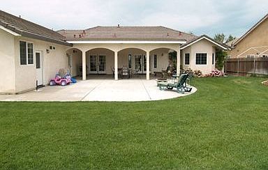 Back yard view of home