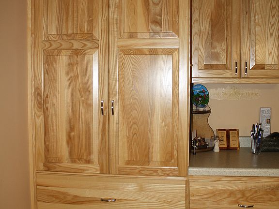 Solid wood cabinetry.