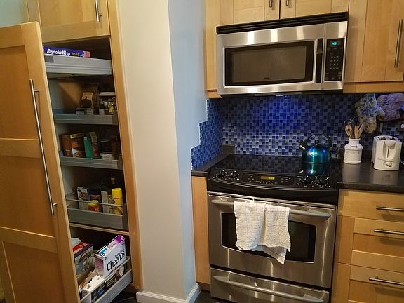 Pull out pantry, stove