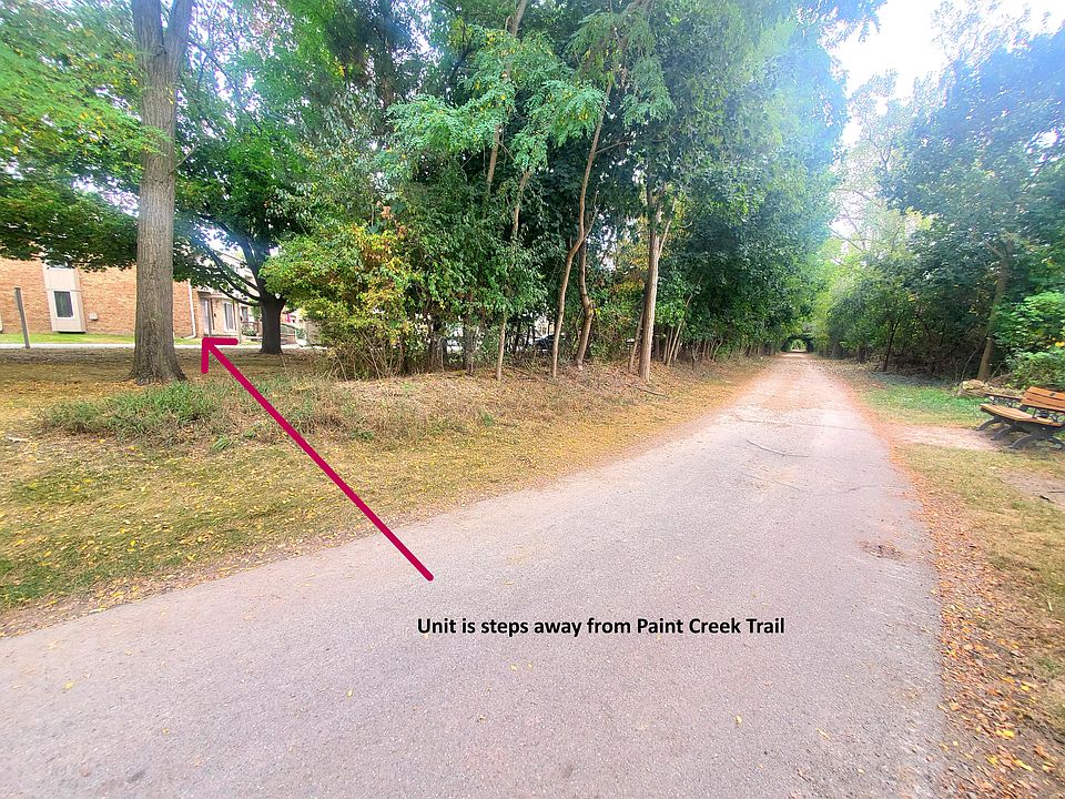 Few steps from Paint Creek Trail