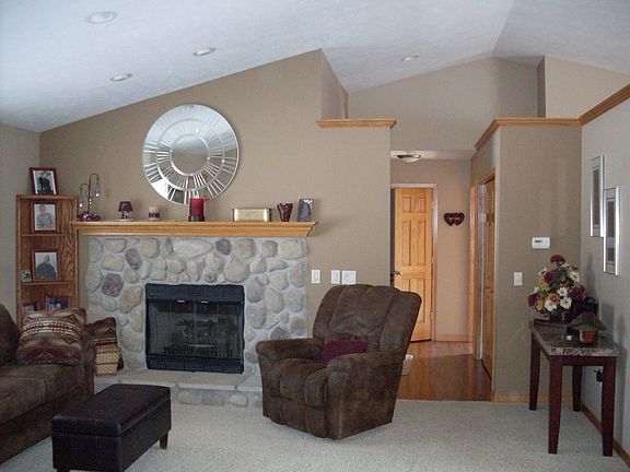 Living Room with Gas Fireplace and Cathedral Ceiling