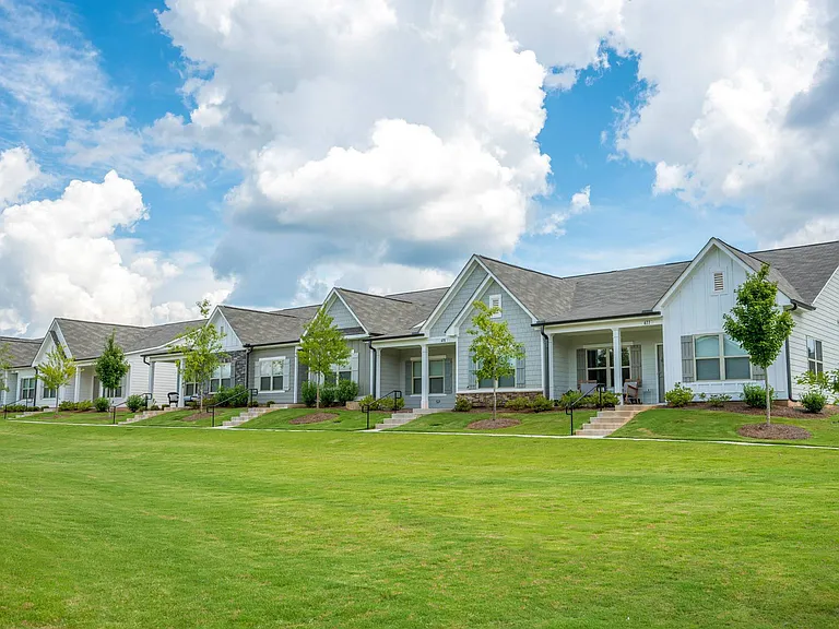 Exterior shot of the ranch-style, cottage homes