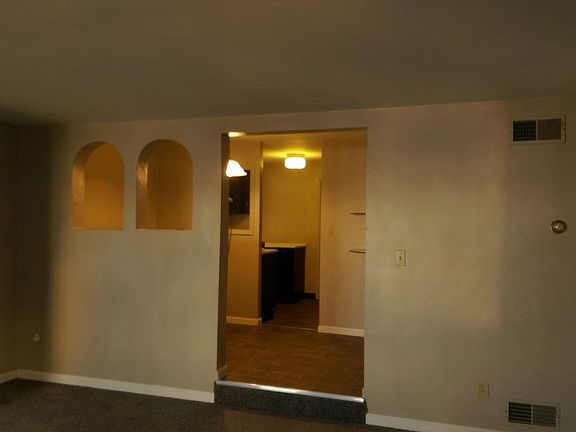 View of dining room & kitchen from living room. Open concept
