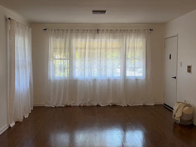 Living room with front door.