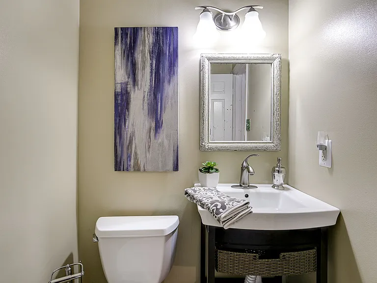 lower level powder room