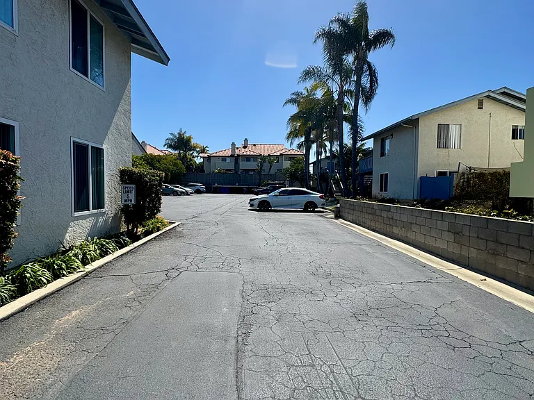 Entrance to private off street parking lot