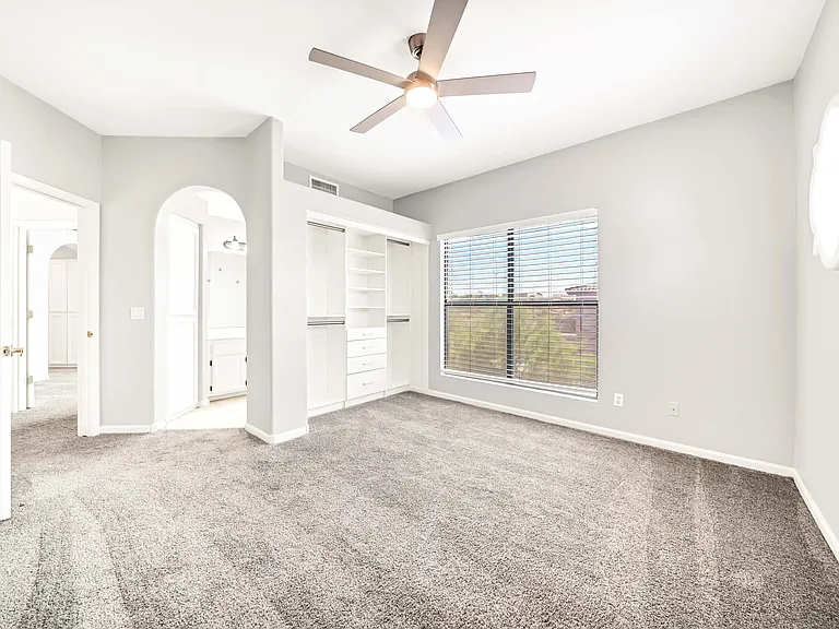 Upstairs mini master with custom closet and full bath and great views.