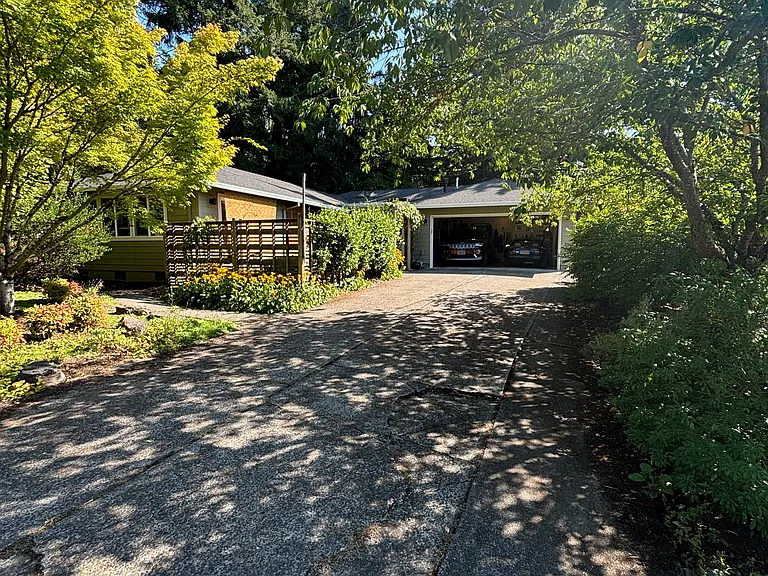 looking south at front of house from street