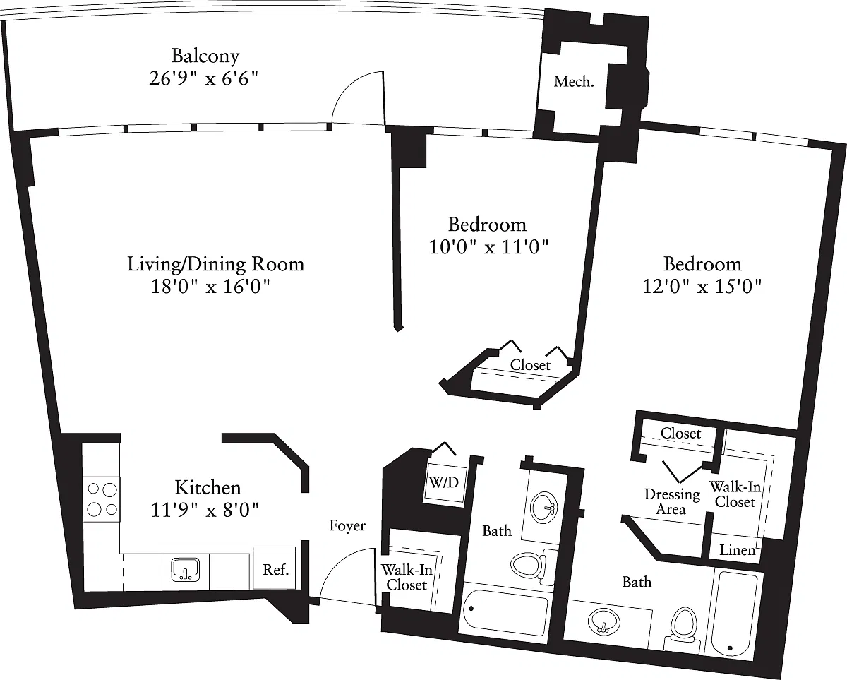 Floor plan 2 Bedrooms D