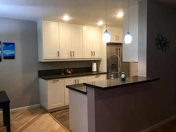 Kitchen from right outside the master bedroom/living room