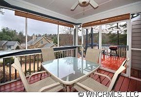 screen porch with mountain view