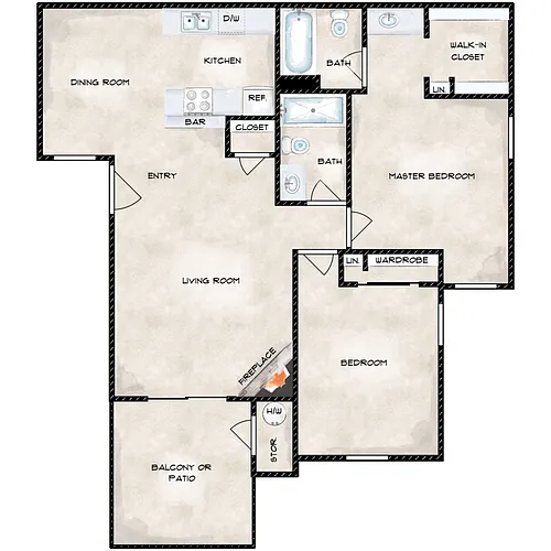 Floor plan Floorplan 2x2