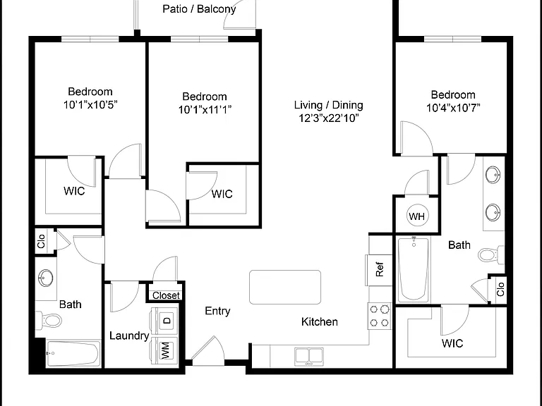 3 Bedroom | 2 Bath | 1350 SF 3 Bedroom | 2 Bath | 1350 SF