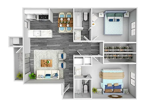 Floor plan Two Bedroom, Two Bath