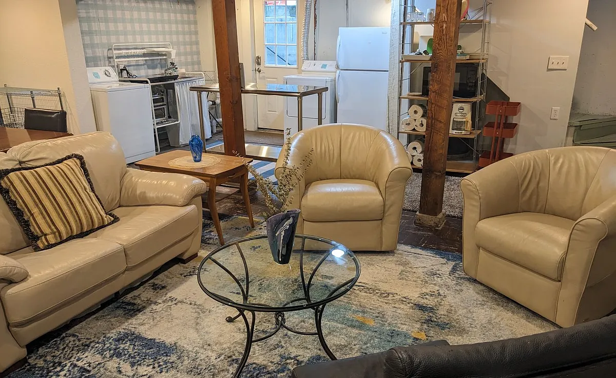 Living room looking towards kitchenette - S Bangor St