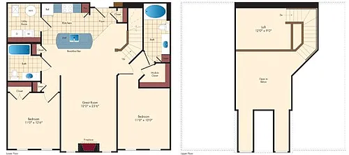 Floor plan 2 Bed/2 Bath w/Loft