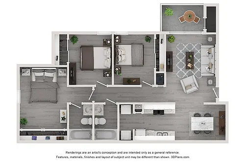 Floor plan Standard 2x2 w/Office Walk On