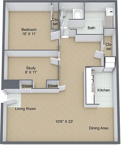 Floor plan One Bedroom