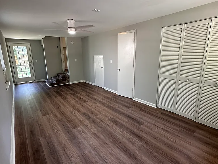 Finished garage with laundry hook-up and 1/2 bath